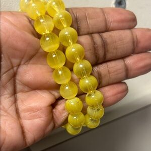 Yellow Beaded Stretch Bracelet - Women Jewelry